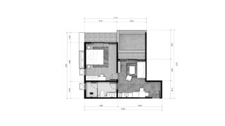 Планировка квартиры 1 спальня в корпусе Building R12 ABOV Patong in Patong Beach, Kathu, Phuket, Thailand, ЖК ABOV Patong № 11020