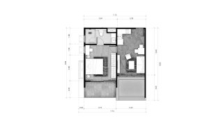 Планировка квартиры 1 спальня в корпусе Building R13 ABOV Patong in Patong Beach, Kathu, Phuket, Thailand, ЖК ABOV Patong № 11031