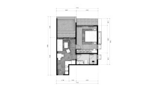 Планировка квартиры 1 спальня в корпусе Building R10 ABOV Patong in Patong Beach, Kathu, Phuket, Thailand, ЖК ABOV Patong № 11022