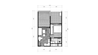 Планировка квартиры 1 спальня в корпусе Building R13 ABOV Patong in Patong Beach, Kathu, Phuket, Thailand, ЖК ABOV Patong № 11021