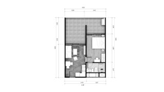 Планировка квартиры 1 спальня в корпусе Building R13 ABOV Patong in Patong Beach, Kathu, Phuket, Thailand, ЖК ABOV Patong № 11013