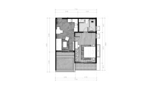 Apartment floor plan, 1 bedroom in building Building R11 ABOV Patong in Patong Beach, Kathu, Phuket, Thailand, ABOV Patong No. 11023